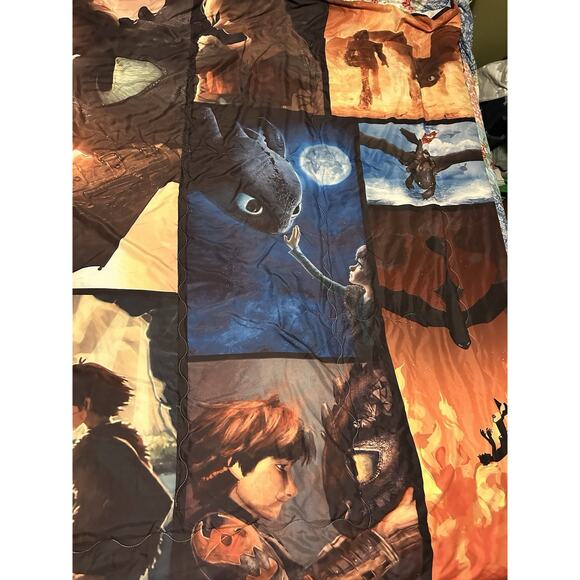 How to Train Your Dragon Comforter Blanket Toothless Hiccup 2010? DreamWorks - Picture 3 of 11